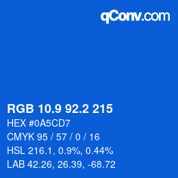 Color code: RGB 10.9 92.2 215 | qconv.com