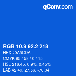 Color code: RGB 10.9 92.2 218 | qconv.com