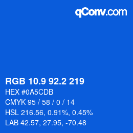 Color code: RGB 10.9 92.2 219 | qconv.com