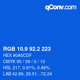 Color code: RGB 10.9 92.2 223 | qconv.com