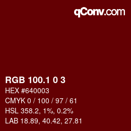 カラーコード: RGB 100.1 0 3 | qconv.com
