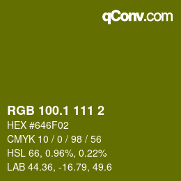 カラーコード: RGB 100.1 111 2 | qconv.com