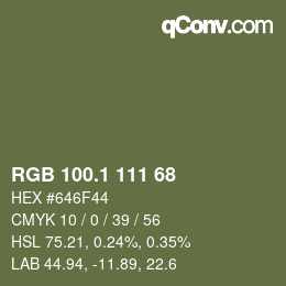 カラーコード: RGB 100.1 111 68 | qconv.com
