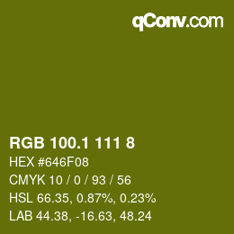 カラーコード: RGB 100.1 111 8 | qconv.com