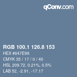 Color code: RGB 100.1 126.8 153 | qconv.com