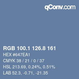 Color code: RGB 100.1 126.8 161 | qconv.com