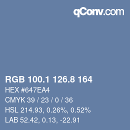 Farbcode: RGB 100.1 126.8 164 | qconv.com