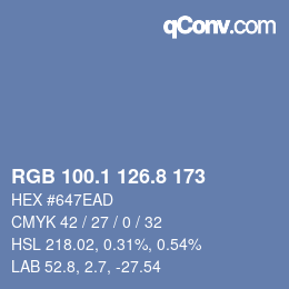 Color code: RGB 100.1 126.8 173 | qconv.com