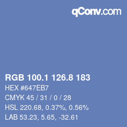 Color code: RGB 100.1 126.8 183 | qconv.com