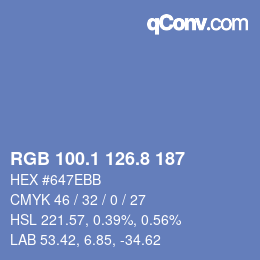 Color code: RGB 100.1 126.8 187 | qconv.com