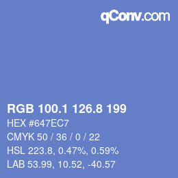Color code: RGB 100.1 126.8 199 | qconv.com