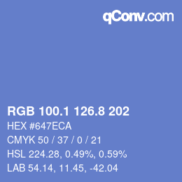 Color code: RGB 100.1 126.8 202 | qconv.com