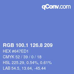 Color code: RGB 100.1 126.8 209 | qconv.com