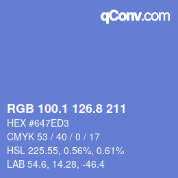 Color code: RGB 100.1 126.8 211 | qconv.com