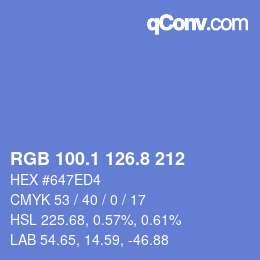 Color code: RGB 100.1 126.8 212 | qconv.com