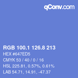 Color code: RGB 100.1 126.8 213 | qconv.com