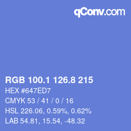 Color code: RGB 100.1 126.8 215 | qconv.com