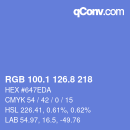 Color code: RGB 100.1 126.8 218 | qconv.com