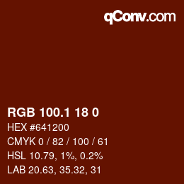 カラーコード: RGB 100.1 18 0 | qconv.com
