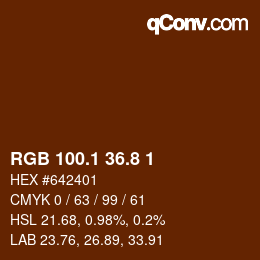 Color code: RGB 100.1 36.8 1 | qconv.com