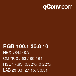 Color code: RGB 100.1 36.8 10 | qconv.com