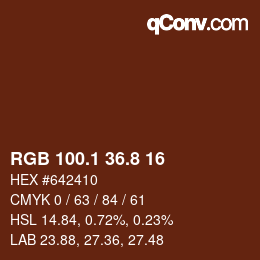 Color code: RGB 100.1 36.8 16 | qconv.com