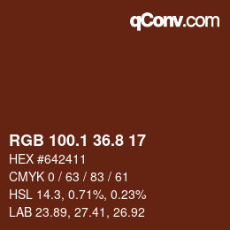 カラーコード: RGB 100.1 36.8 17 | qconv.com
