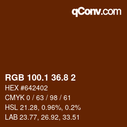 カラーコード: RGB 100.1 36.8 2 | qconv.com