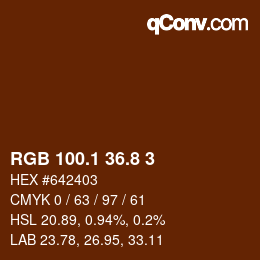 Farbcode: RGB 100.1 36.8 3 | qconv.com