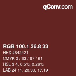 Farbcode: RGB 100.1 36.8 33 | qconv.com