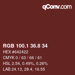 Color code: RGB 100.1 36.8 34 | qconv.com
