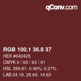 Color code: RGB 100.1 36.8 37 | qconv.com