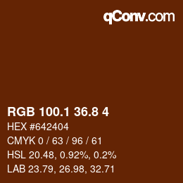 Farbcode: RGB 100.1 36.8 4 | qconv.com