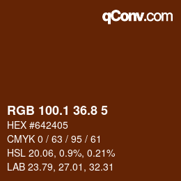 Farbcode: RGB 100.1 36.8 5 | qconv.com