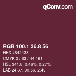 カラーコード: RGB 100.1 36.8 56 | qconv.com