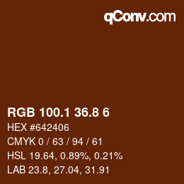 Farbcode: RGB 100.1 36.8 6 | qconv.com