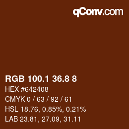 Color code: RGB 100.1 36.8 8 | qconv.com