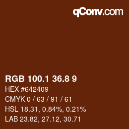 Color code: RGB 100.1 36.8 9 | qconv.com