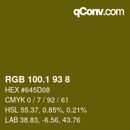 カラーコード: RGB 100.1 93 8 | qconv.com