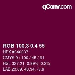 カラーコード: RGB 100.3 0.4 55 | qconv.com