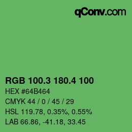 カラーコード: RGB 100.3 180.4 100 | qconv.com