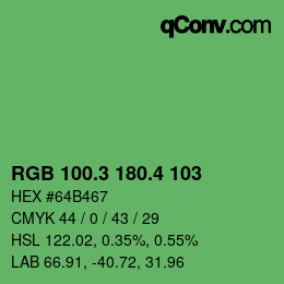 カラーコード: RGB 100.3 180.4 103 | qconv.com
