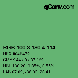 カラーコード: RGB 100.3 180.4 114 | qconv.com
