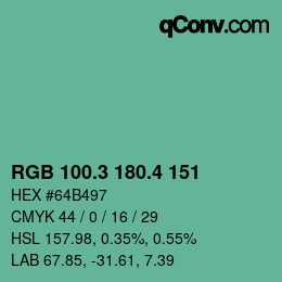 カラーコード: RGB 100.3 180.4 151 | qconv.com