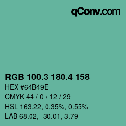 カラーコード: RGB 100.3 180.4 158 | qconv.com