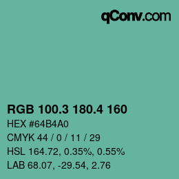 カラーコード: RGB 100.3 180.4 160 | qconv.com