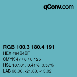 カラーコード: RGB 100.3 180.4 191 | qconv.com