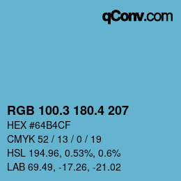 カラーコード: RGB 100.3 180.4 207 | qconv.com