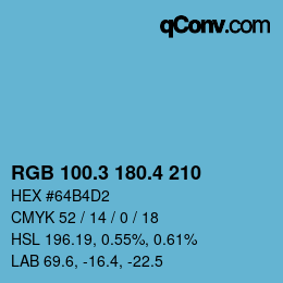 カラーコード: RGB 100.3 180.4 210 | qconv.com