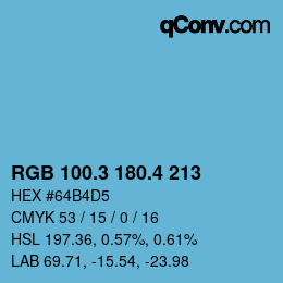カラーコード: RGB 100.3 180.4 213 | qconv.com